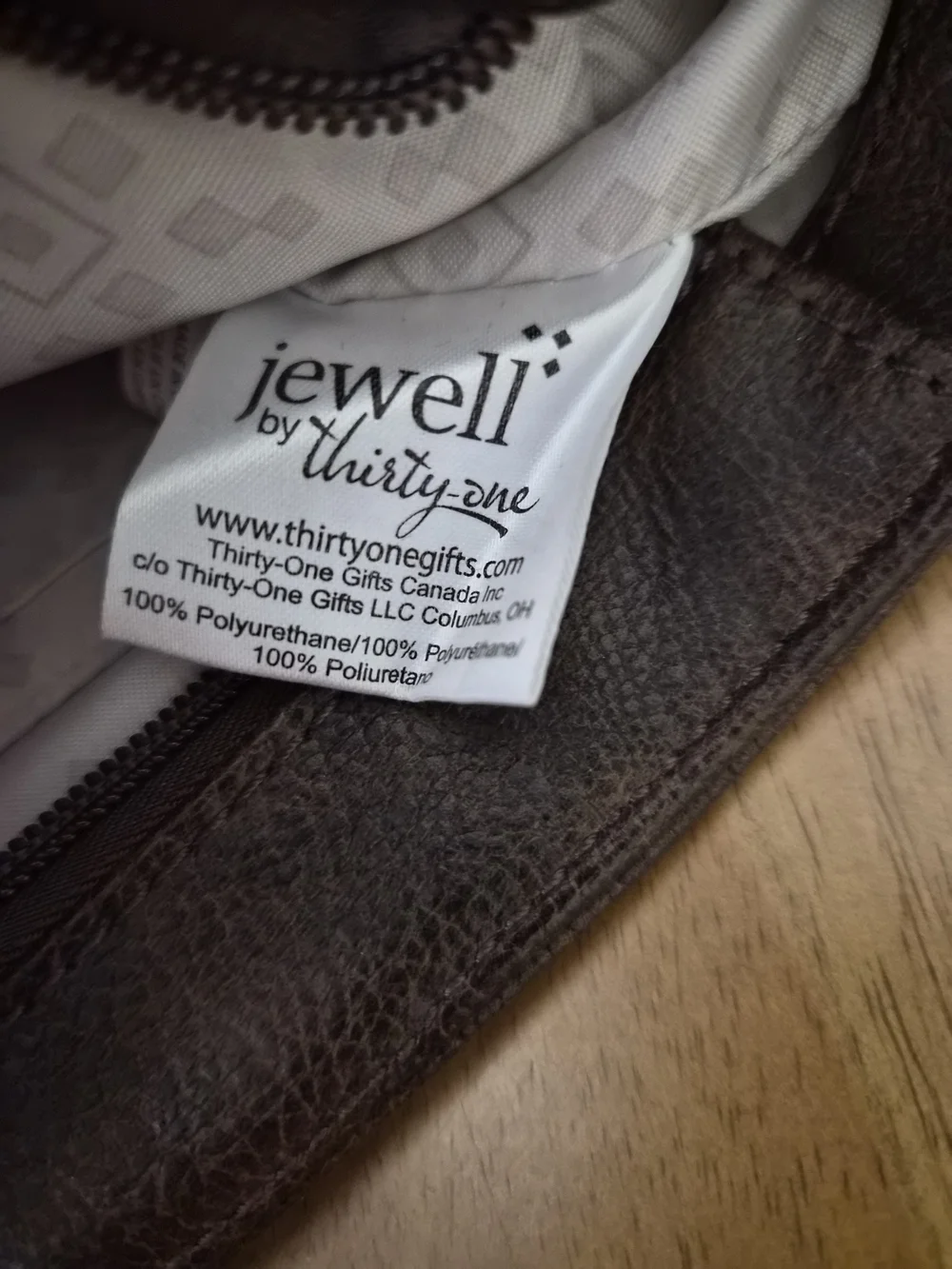 Jewell By Thirty One Brown Vegan Leather Cross Body Bag Purse